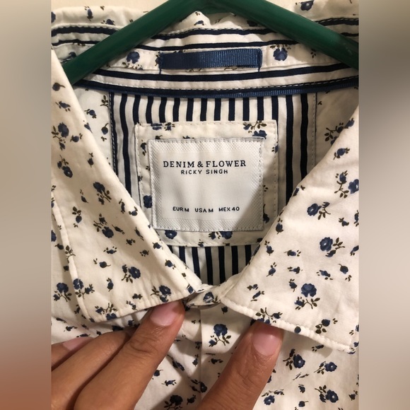 Ricky Singh Denim & Flower Floral Shirt - Picture 3 of 6